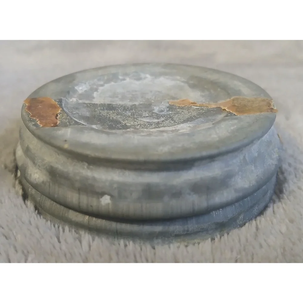 Vintage Zinc Canning Jar Lid with Milk Glass Liner Standard Mouth Replacement